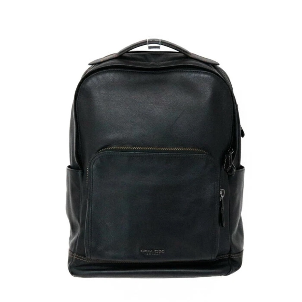 Coach Black Leather Backpack